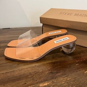 Steve Madden Clear Women's Visionary Sandal Slides Shoes NWB